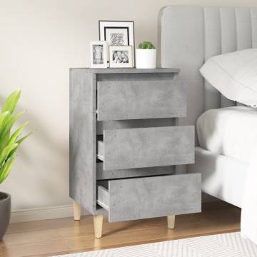 Concrete Grey Bedside Cabinet - Stylish & Functional Storage