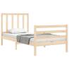 Solid Wood Bed Frame with Headboard 90x200 cm - Hipomarket