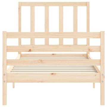 Solid Wood Bed Frame with Headboard 90x200 cm - Hipomarket