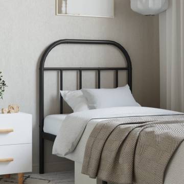 Stylish Black Metal Headboard 75 cm for Any Bedroom