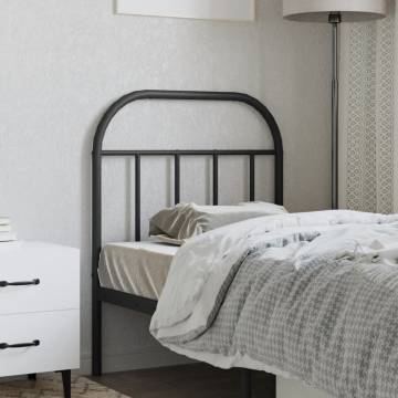 Stylish Black Metal Headboard 75 cm for Any Bedroom