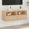 TV Wall Cabinet Sonoma Oak 80x30x30 cm Engineered Wood Colour sonoma oak Quantity in Package 1 Width 80 cm 