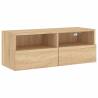 Sonoma Oak TV Wall Cabinet - Space-Saving Storage Solution