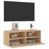 Sonoma Oak TV Wall Cabinet - Space-Saving Storage Solution