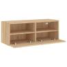 Sonoma Oak TV Wall Cabinet - Space-Saving Storage Solution