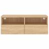 Sonoma Oak TV Wall Cabinet - Space-Saving Storage Solution