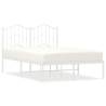 Metal Bed Frame with Headboard White - 120x200 cm