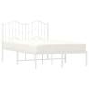 Metal Bed Frame with Headboard White - 120x200 cm