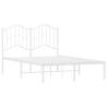 Metal Bed Frame with Headboard White - 120x200 cm