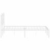 Metal Bed Frame with Headboard White - 120x200 cm