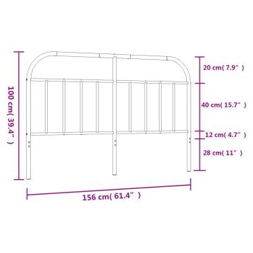 Stylish Metal Headboard White 150 cm - Hipomarket