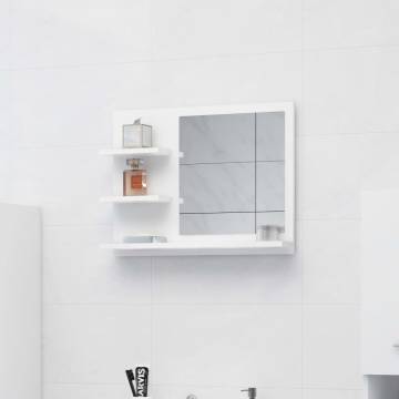 Stylish Bathroom Mirror - White 60x10.5x45 cm