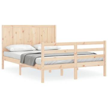 Solid Wood Bed Frame with Headboard 160x200 cm - Hipomarket