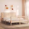 Solid Wood Bed Frame with Headboard 160x200 cm - Hipomarket