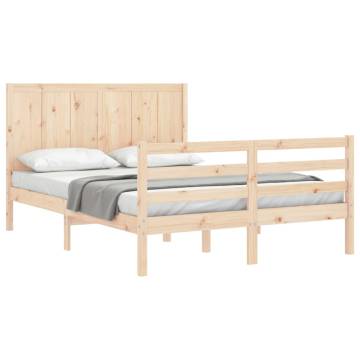 Solid Wood Bed Frame with Headboard 160x200 cm - Hipomarket