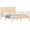 Solid Wood Bed Frame with Headboard 160x200 cm - Hipomarket