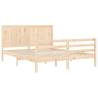 Solid Wood Bed Frame with Headboard 160x200 cm - Hipomarket