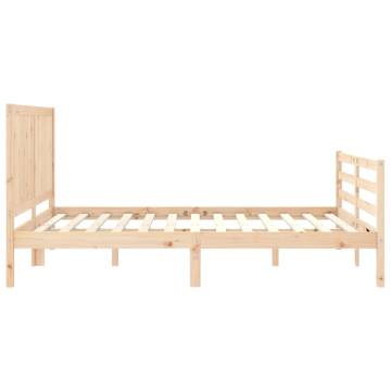 Solid Wood Bed Frame with Headboard 160x200 cm - Hipomarket