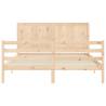 Solid Wood Bed Frame with Headboard 160x200 cm - Hipomarket