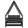 Kids Bed Frame Black 90x190 cm - Solid Pine Wood