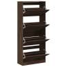 Shoe Cabinet with 4 Flip-Drawers - Brown Oak 80x34x187.5 cm