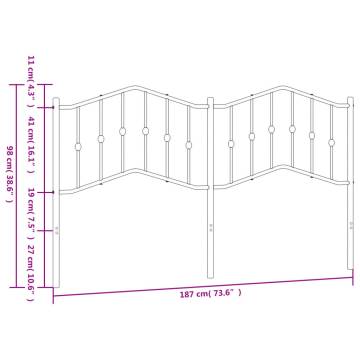 Stylish Metal Headboard White 180 cm for Any Bedroom