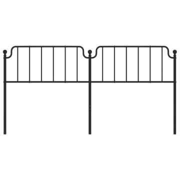 Stylish Black Metal Headboard - 200 cm | Hipomarket