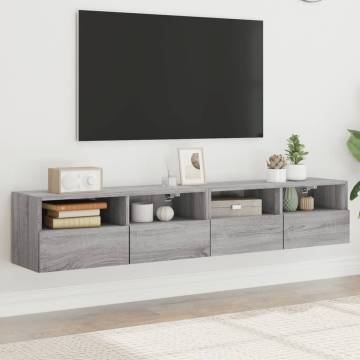 Grey Sonoma TV Wall Cabinets - 2 pcs | HipoMarket UK