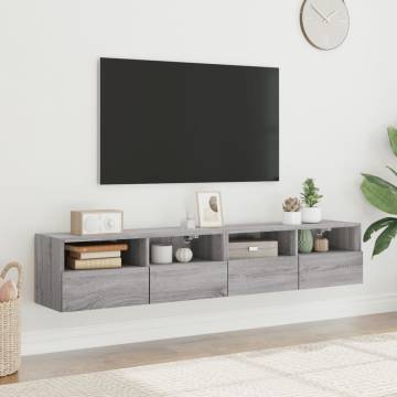 Grey Sonoma TV Wall Cabinets - 2 pcs | HipoMarket UK