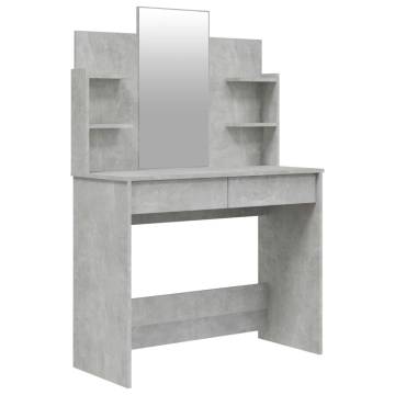 Dressing Table with Mirror - Concrete Grey | Hipomarket UK