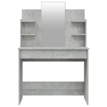 Dressing Table with Mirror - Concrete Grey | Hipomarket UK