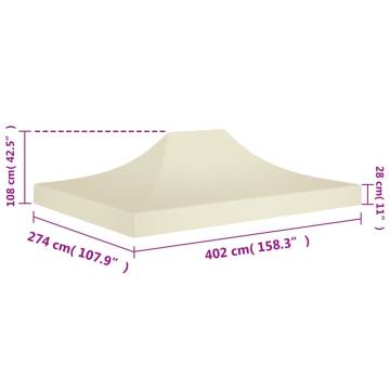 Party Tent Roof 4x3m Cream - Durable & UV Resistant