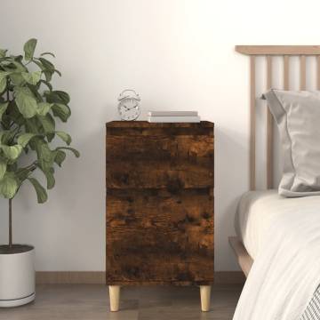 Elegant Smoked Oak Bedside Cabinet | Stylish Storage Solution