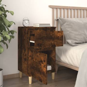 Elegant Smoked Oak Bedside Cabinet | Stylish Storage Solution