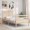 Bed Frame with Headboard 90x200 cm Solid Wood Colour natural Size 90 x 200 cm 