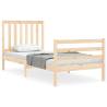 Solid Wood Bed Frame with Headboard 90x200 cm - Hipomarket