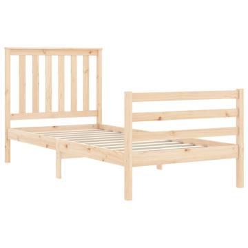 Solid Wood Bed Frame with Headboard 90x200 cm - Hipomarket