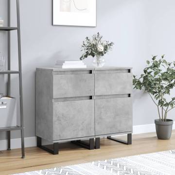 Trendy Concrete Grey Sideboards - Set of 2 | Hipo Market