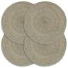 Placemats 4 pcs Plain Grey 38 cm Round Jute Colour grey Quantity in Package 4 Material jute 