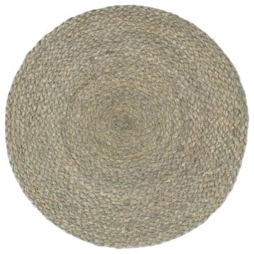 Placemats 4 pcs Plain Grey 38 cm Round Jute - HipoMarket