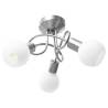 Ceiling Lamp with Ceramic Shades for 3 E14 Bulbs - White Bowl