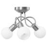 Ceiling Lamp with Ceramic Shades for 3 E14 Bulbs - White Bowl