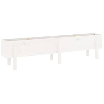 Garden Raised Bed White 160x30x38 cm Solid Pine | Hipo Market