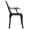 Durable 6 pcs Cast Aluminium Garden Chairs - Black