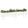 Garden Raised Bed White 160x30x38 cm Solid Pine | Hipo Market