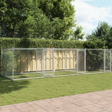 Dog Cage with Doors Grey 6x2x1.5m - Galvanised Steel