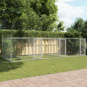 Dog Cage with Doors Grey 6x2x1.5m - Galvanised Steel