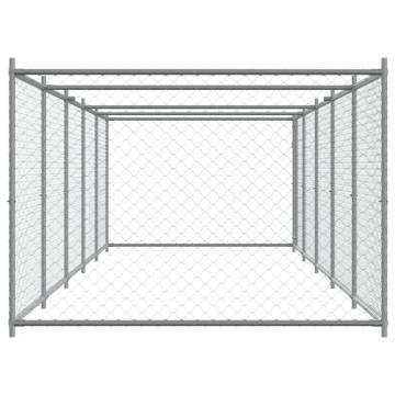 Dog Cage with Door Grey - 10x2x1.5 m Galvanised Steel