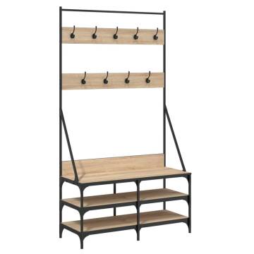 Stylish Clothes Rack with Shoe Storage - Sonoma Oak 100x40x184cm