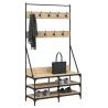 Stylish Clothes Rack with Shoe Storage - Sonoma Oak 100x40x184cm